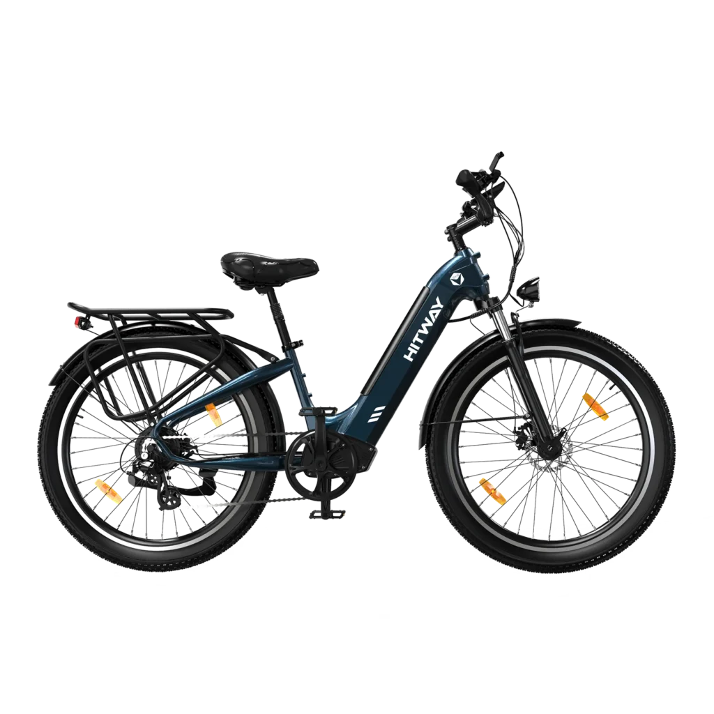BK16 Electric Bike in black with 26-inch wheels and foldable aluminium frame Fold up electric bike with 500W motor and Samsung battery – BK16 model BK16 electric bike parked outdoors – a powerful alternative to buy electric scooter Close-up of BK16 Electric Bike’s LCD display and disc brake system BK16 foldable electric bike in white – ideal for UK commuters and long-range rides